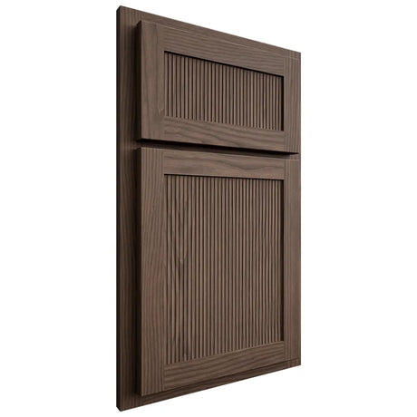 Shiloh Cabinetry Partial Overlay Reeded Malibu White Oak Plain Cut Mineral Door
