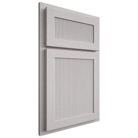 Shiloh Cabinetry Partial Overlay Reeded Malibu White Oak Quarter Sawn Cotton Door