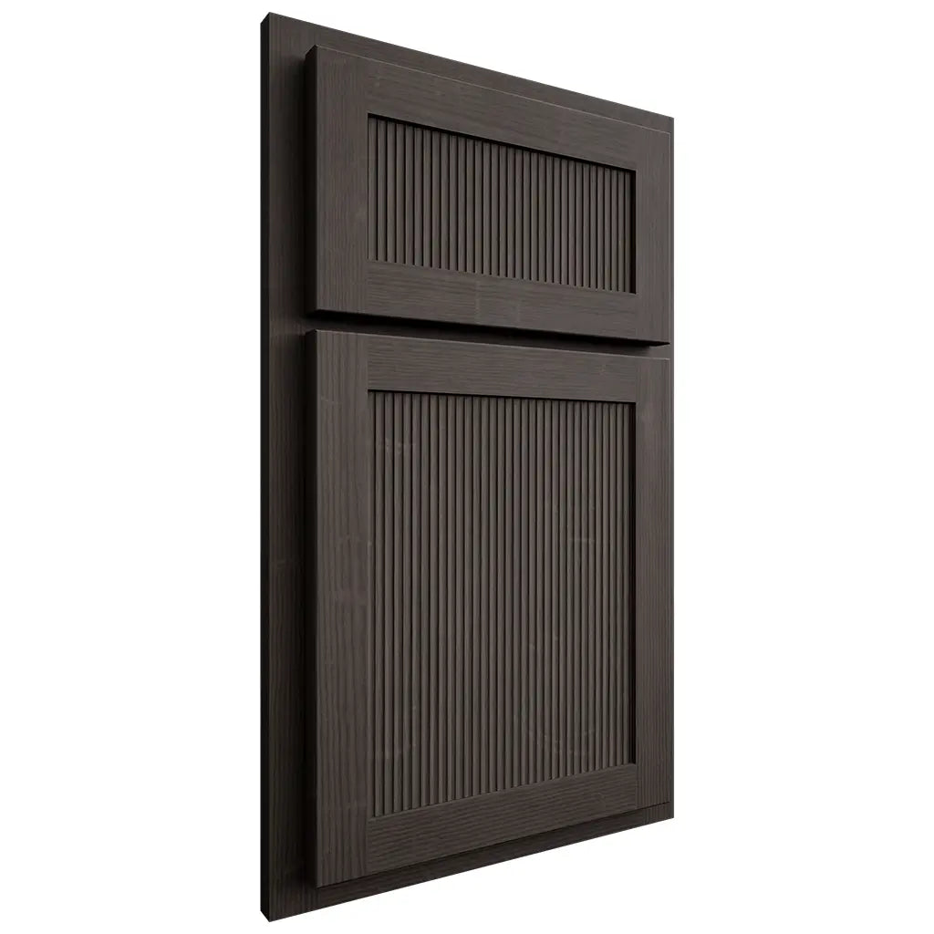 Shiloh Cabinetry Partial Overlay Reeded Malibu White Oak Quarter Sawn Creekside Door