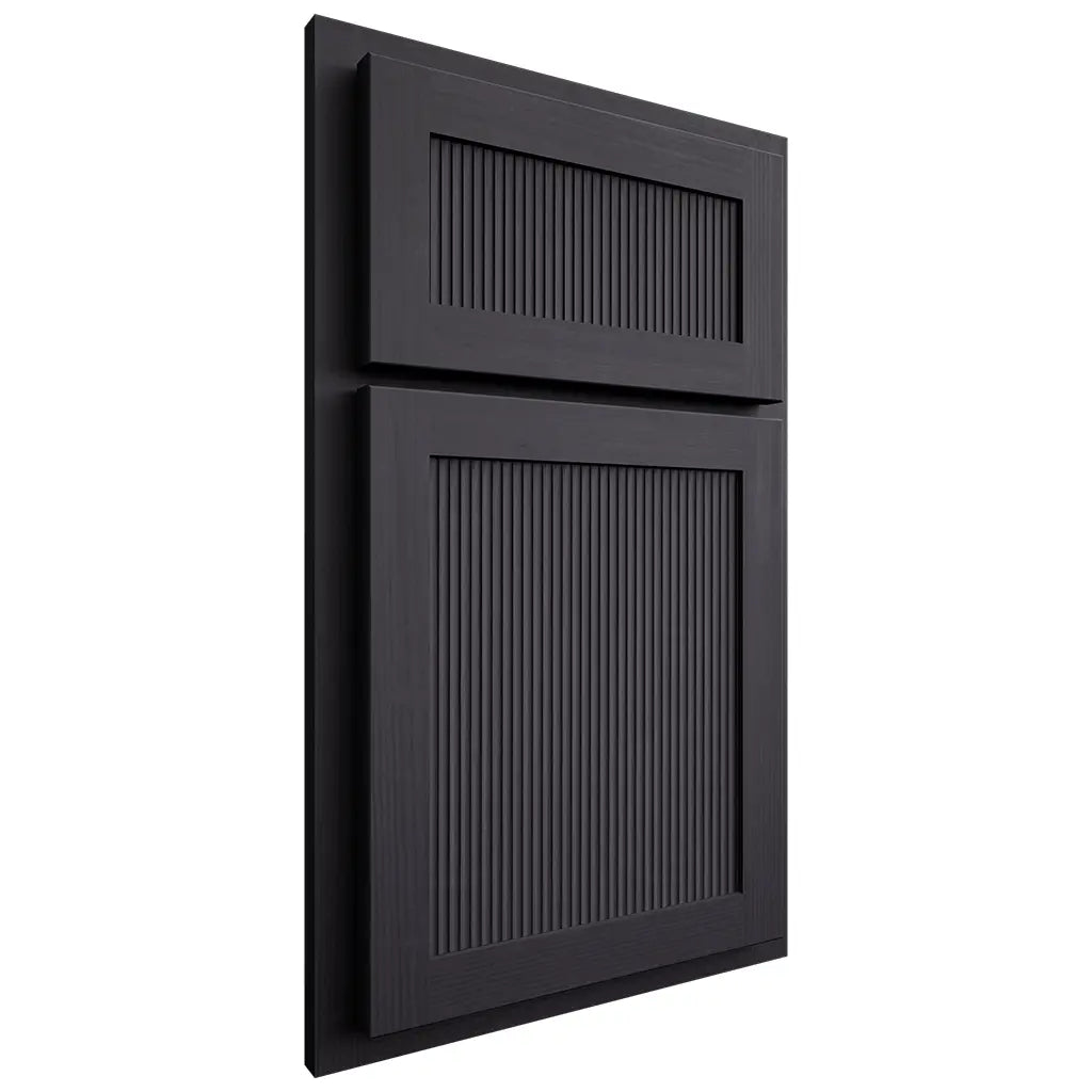 Shiloh Cabinetry Partial Overlay Reeded Malibu White Oak Quarter Sawn Harbor Door