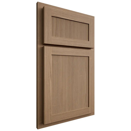 Shiloh Cabinetry Partial Overlay Reeded Malibu White Oak Quarter Sawn Natural Door
