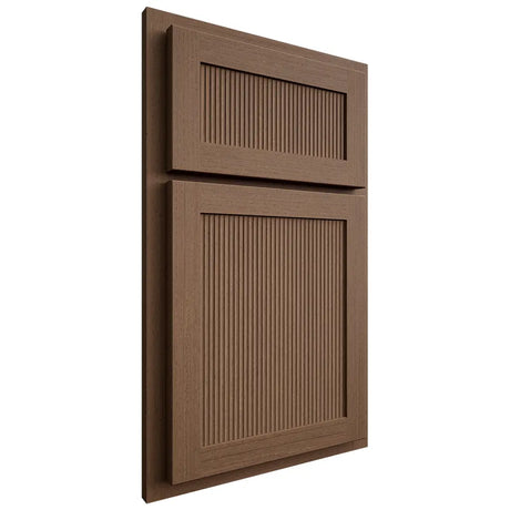 Shiloh Cabinetry Partial Overlay Reeded Malibu White Oak Rift Cut Autumn Door