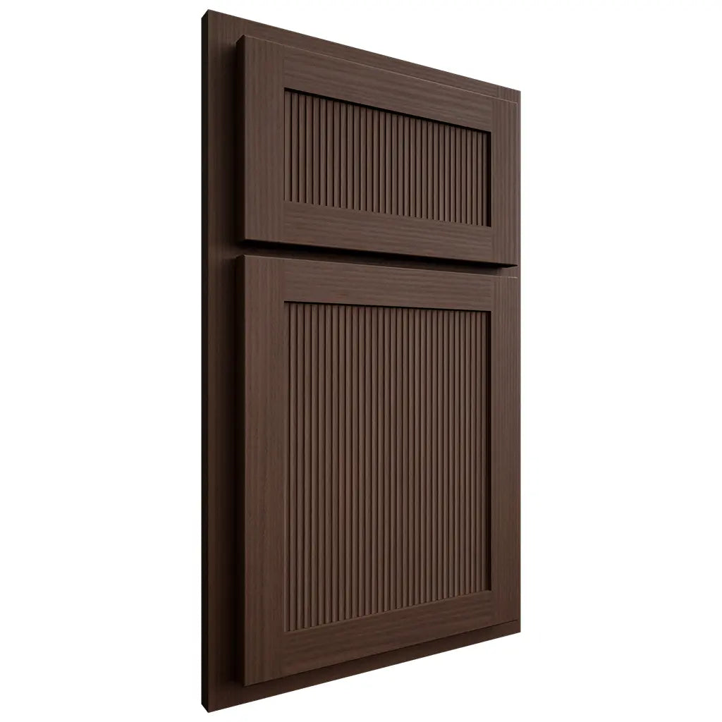 Shiloh Cabinetry Partial Overlay Reeded Malibu White Oak Rift Cut Braun Door