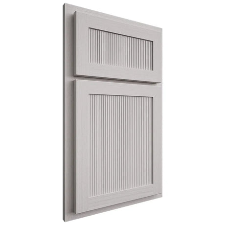 Shiloh Cabinetry Partial Overlay Reeded Malibu White Oak Rift Cut Cotton Door