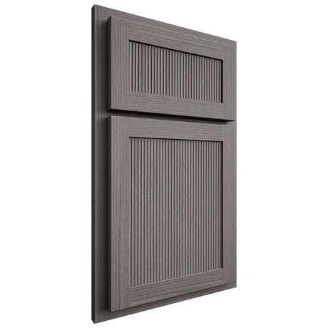 Shiloh Cabinetry Partial Overlay Reeded Malibu White Oak Rift Cut Flagstone Door