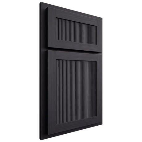 Shiloh Cabinetry Partial Overlay Reeded Malibu White Oak Rift Cut Harbor Door