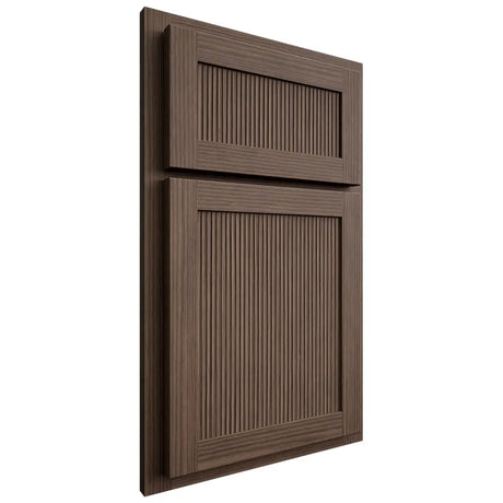 Shiloh Cabinetry Partial Overlay Reeded Malibu White Oak Rift Cut Mineral Door