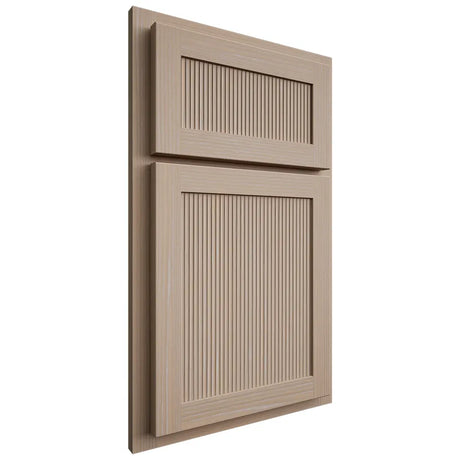Shiloh Cabinetry Partial Overlay Reeded Malibu White Oak Rift Cut Straw Door