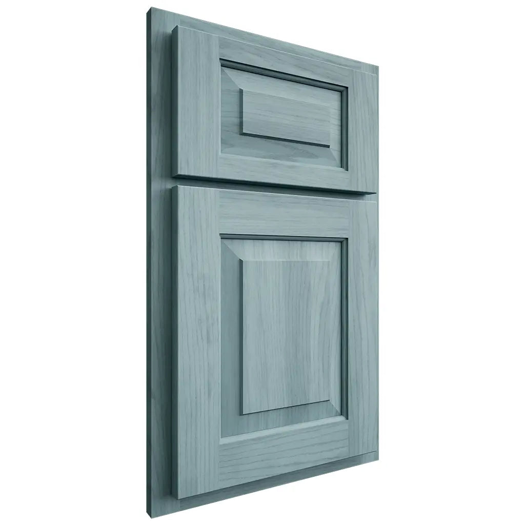 Shiloh Cabinetry Partial Overlay Richmond Hickory Plain Cut Sky Door