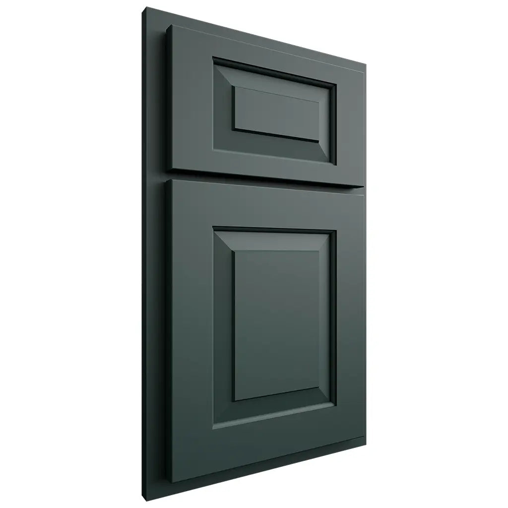 Shiloh Cabinetry Partial Overlay Richmond Paintable Billiard Green Door