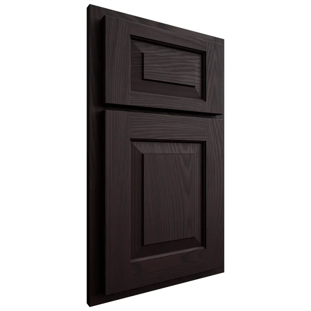 Shiloh Cabinetry Partial Overlay Richmond Red Oak Plain Cut Espresso Door