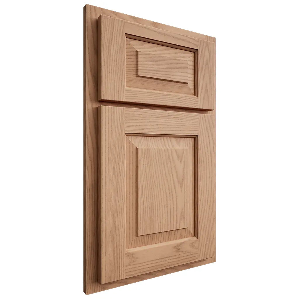 Shiloh Cabinetry Partial Overlay Richmond Red Oak Plain Cut Natural Door