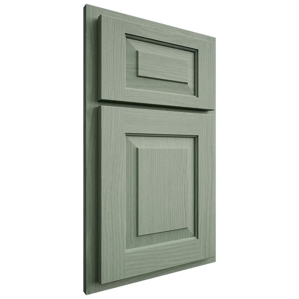 Shiloh Cabinetry Partial Overlay Richmond White Oak Plain Cut Moss Door