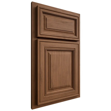 Shiloh Cabinetry Partial Overlay Savannah Alder Plain Cut Walnut Door