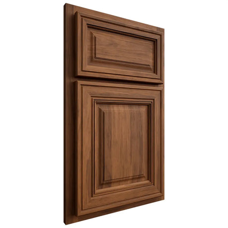 Shiloh Cabinetry Partial Overlay Savannah Hickory Plain Cut Burnt Sugar Door