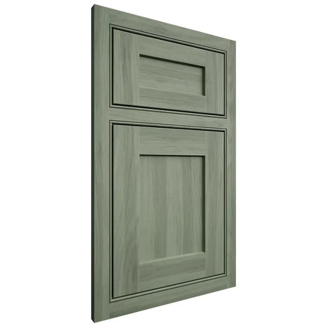 Shiloh Cabinetry Partial Overlay Savannah Hickory Plain Cut Moss Door