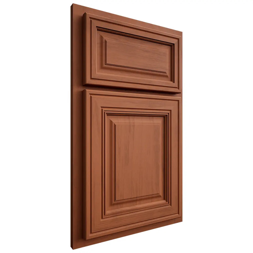 Shiloh Cabinetry Partial Overlay Savannah Maple Plain Cut Spice Door