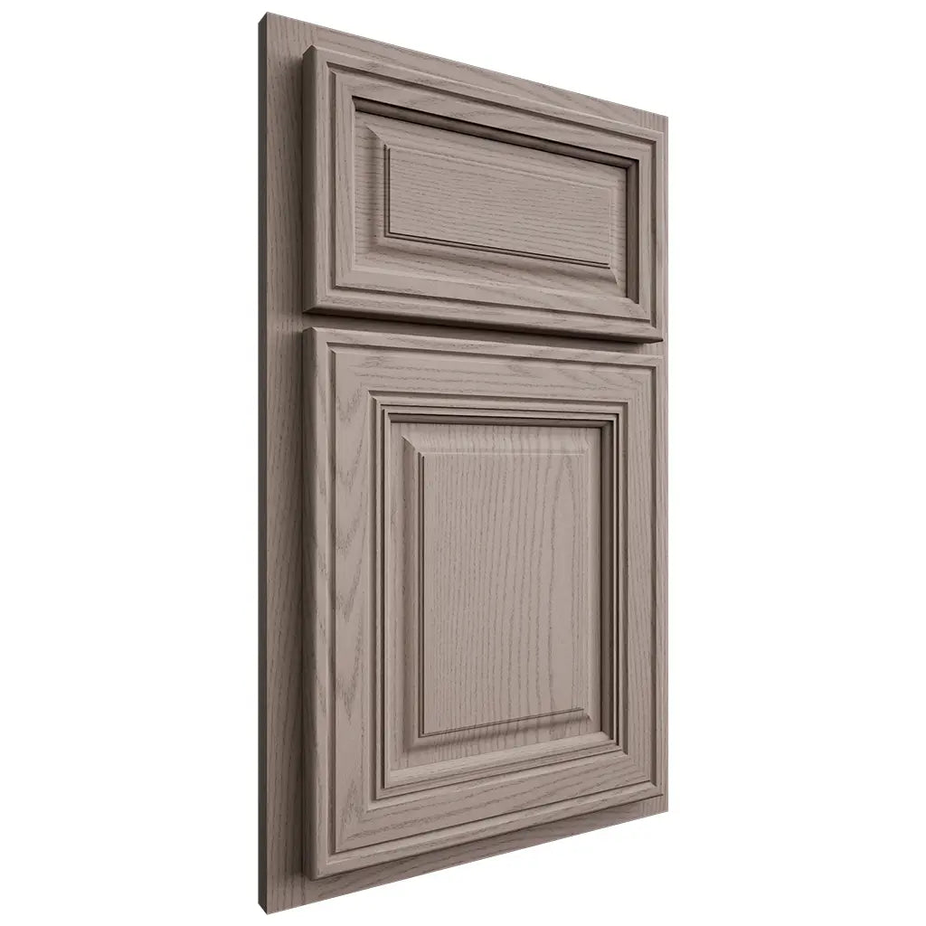 Shiloh Cabinetry Partial Overlay Savannah Red Oak Plain Cut Sterling Door
