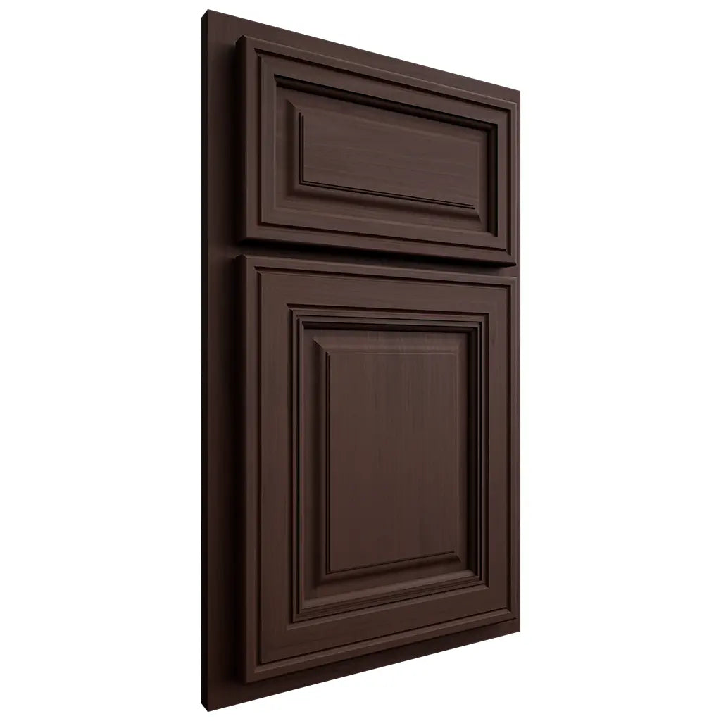 Shiloh Cabinetry Partial Overlay Savannah Walnut Plain Cut Bison Door