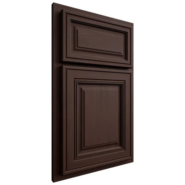 Shiloh Cabinetry Partial Overlay Savannah Walnut Plain Cut Bison Door