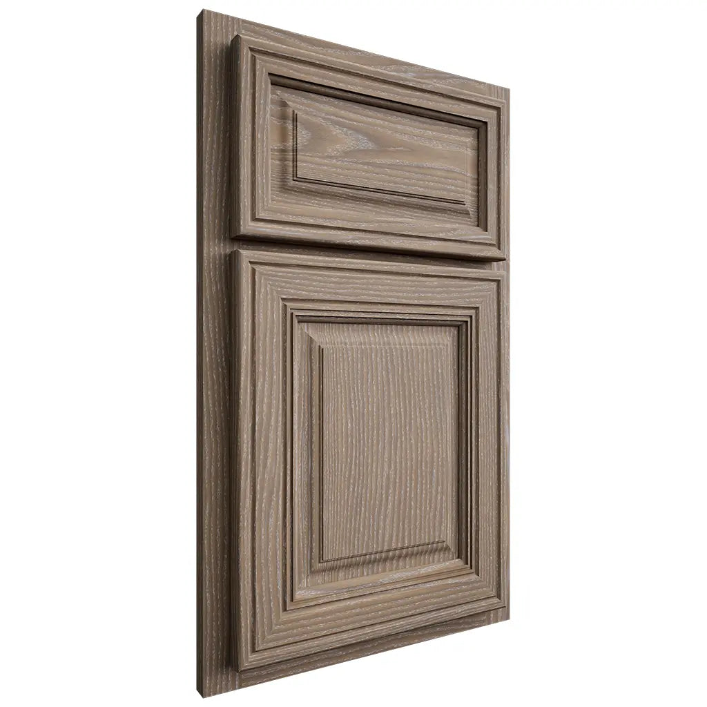 Shiloh Cabinetry Partial Overlay Savannah White Oak Plain Cut Almond Door