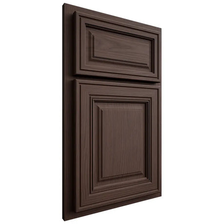 Shiloh Cabinetry Partial Overlay Savannah White Oak Plain Cut Dusk Door