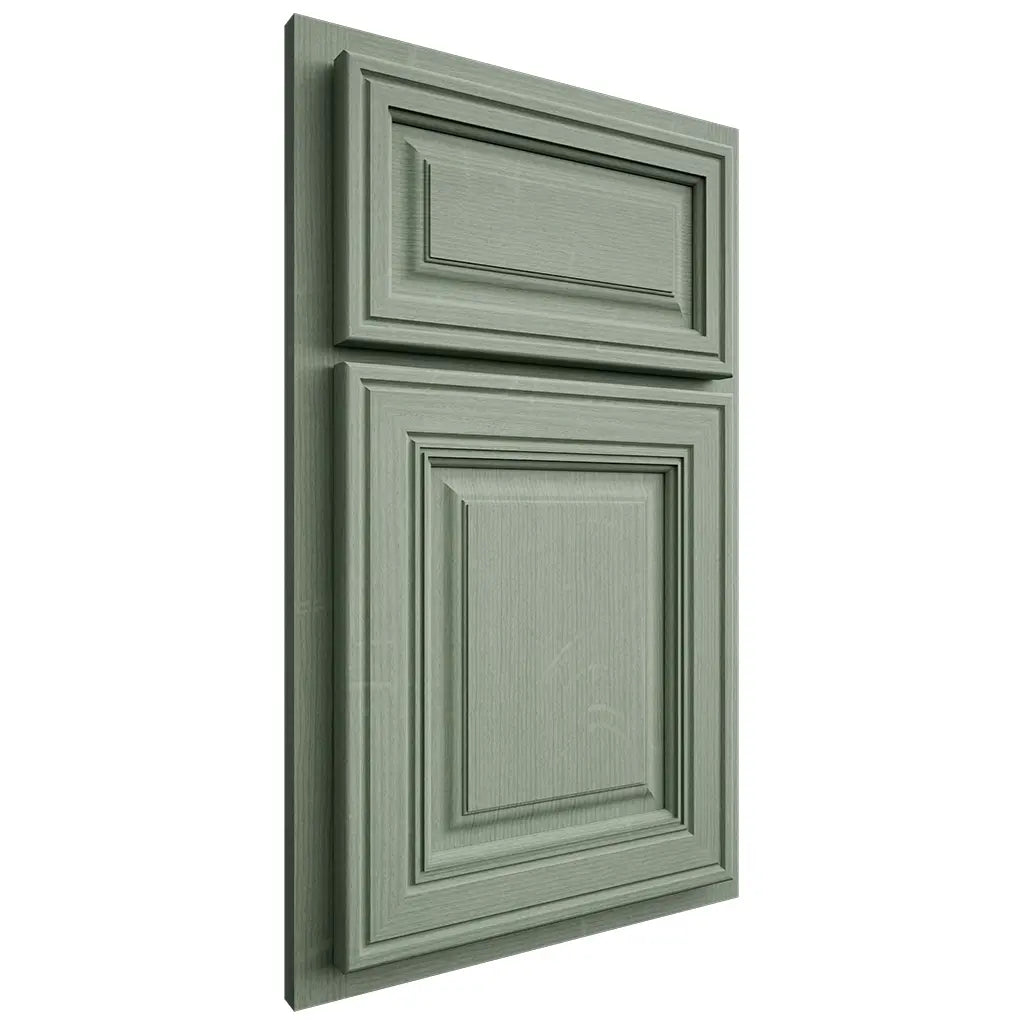 Shiloh Cabinetry Partial Overlay Savannah White Oak Quarter Sawn Moss Door