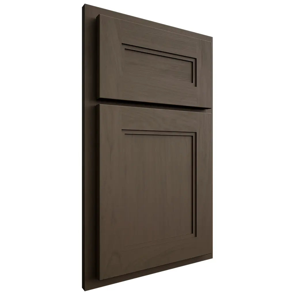 Shiloh Cabinetry Partial Overlay Scottsdale Maple Plain Cut Perfect Brown Door