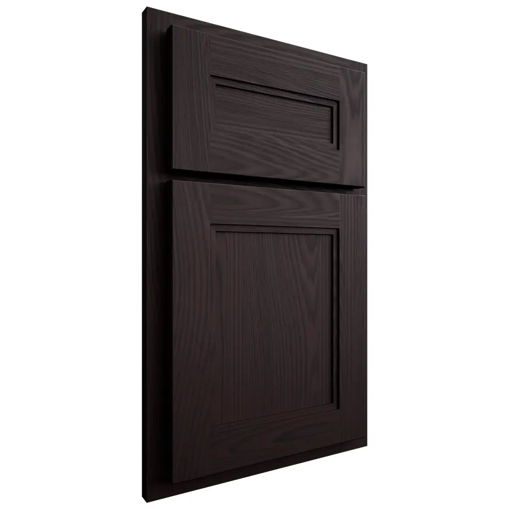 Shiloh Cabinetry Partial Overlay Scottsdale Red Oak Plain Cut Espresso Door