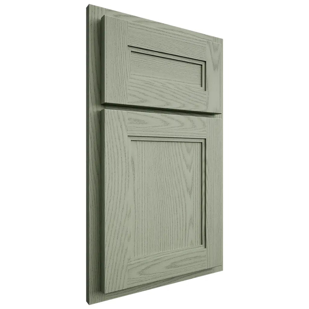 Shiloh Cabinetry Partial Overlay Scottsdale Red Oak Plain Cut Moss Door
