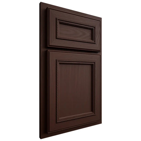 Shiloh Cabinetry Partial Overlay Shelby Alder Plain Cut Umber Door