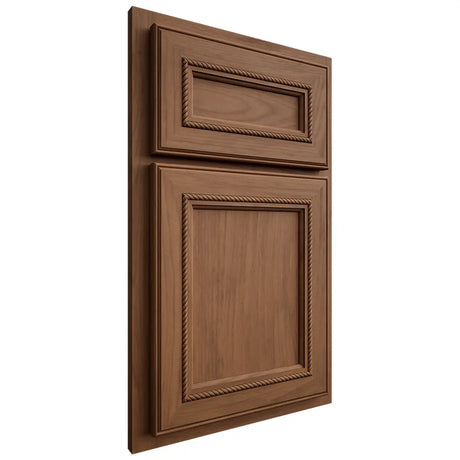 Shiloh Cabinetry Partial Overlay Shelby Alder Plain Cut Walnut Door