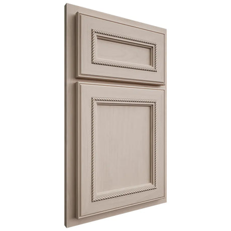 Shiloh Cabinetry Partial Overlay Shelby Alder Plain Cut White Sands Door