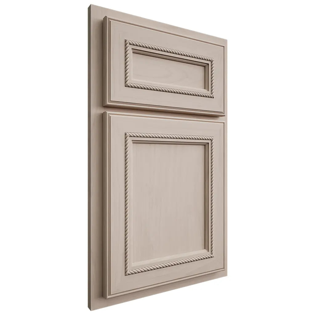Shiloh Cabinetry Partial Overlay Shelby Alder Plain Cut White Sands Door