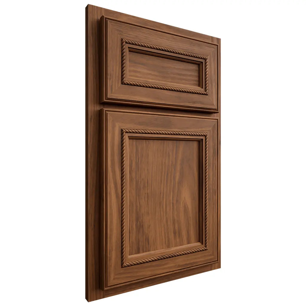 Shiloh Cabinetry Partial Overlay Shelby Cherry Plain Cut Carob Door