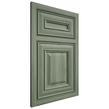 Shiloh Cabinetry Partial Overlay Shelby Hickory Plain Cut Moss Door