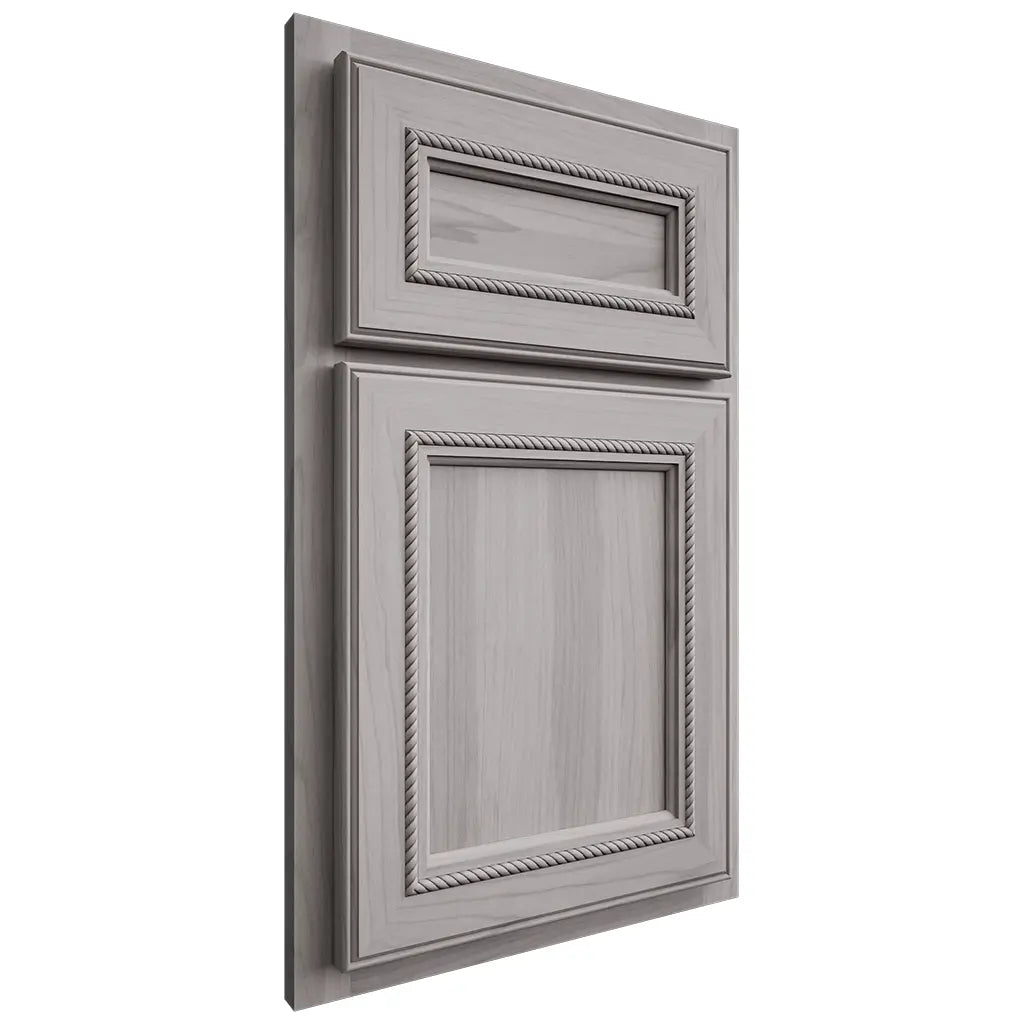 Shiloh Cabinetry Partial Overlay Shelby Hickory Plain Cut Stratus Door