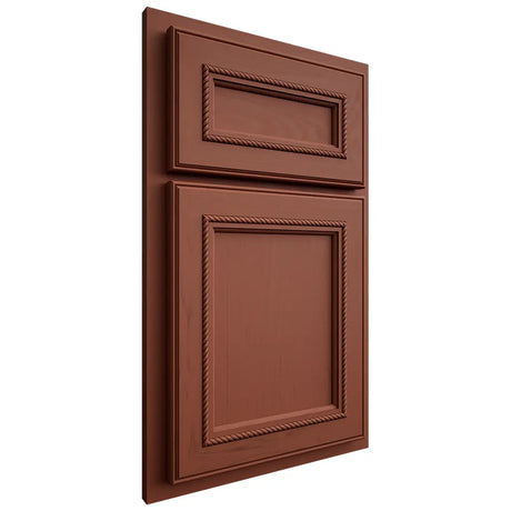 Shiloh Cabinetry Partial Overlay Shelby Maple Plain Cut Cayenne Door