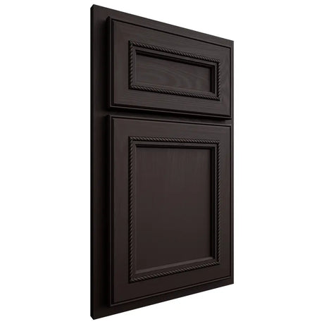 Shiloh Cabinetry Partial Overlay Shelby Maple Plain Cut Espresso Door