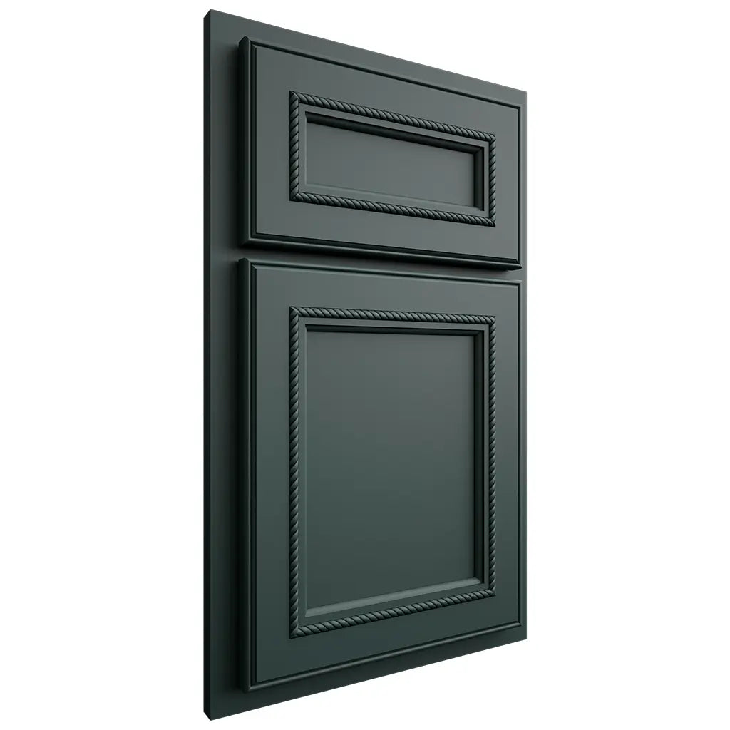 Shiloh Cabinetry Partial Overlay Shelby Paintable Billiard Green Door