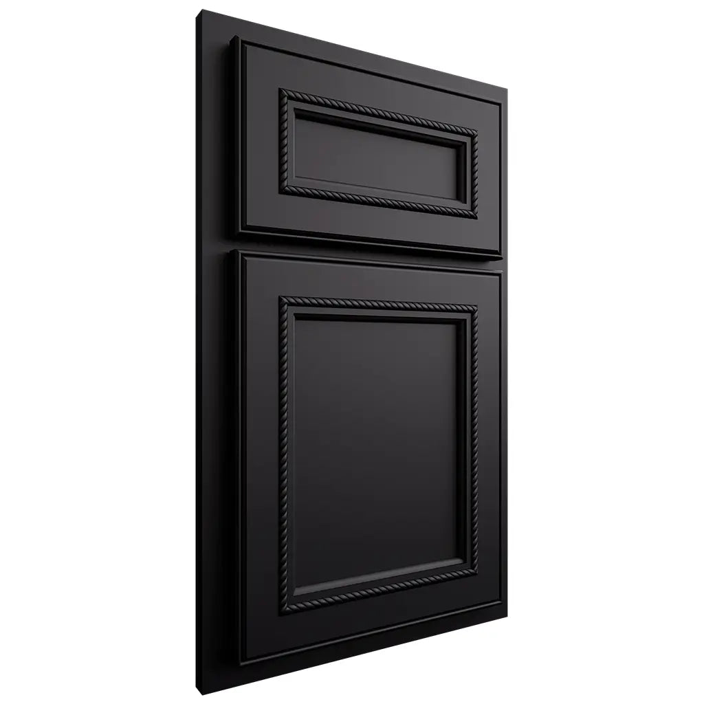 Shiloh Cabinetry Partial Overlay Shelby Paintable Black Door