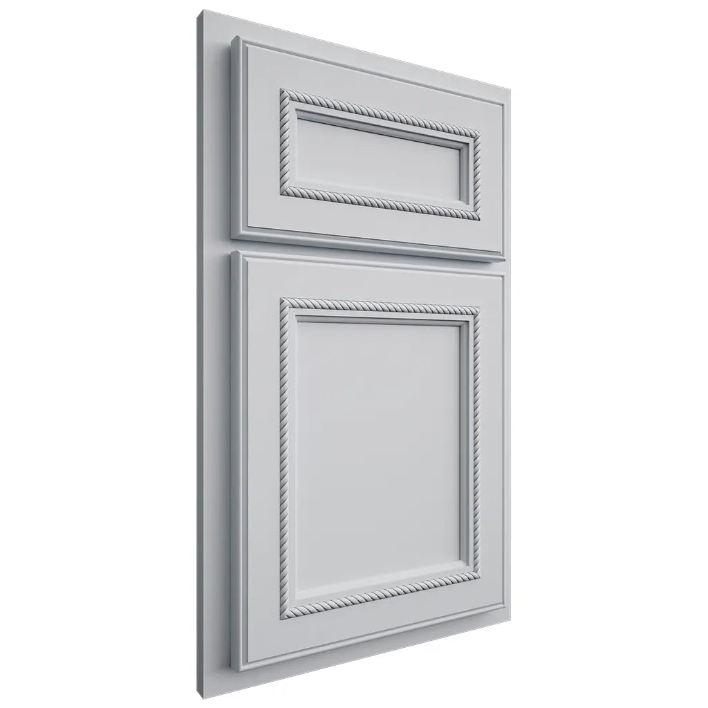 Shiloh Cabinetry Partial Overlay Shelby Paintable Niebla Azul Door