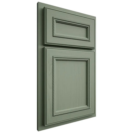 Shiloh Cabinetry Partial Overlay Shelby Poplar Plain Cut Moss Door