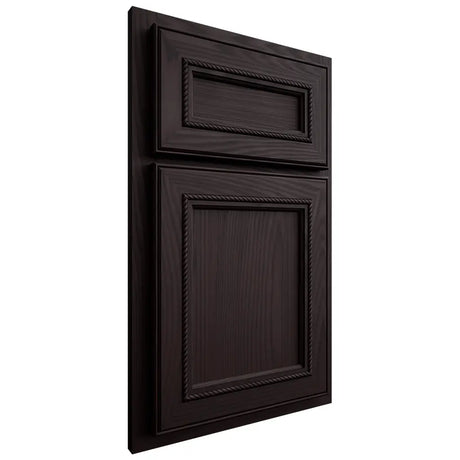 Shiloh Cabinetry Partial Overlay Shelby Red Oak Plain Cut Espresso Door