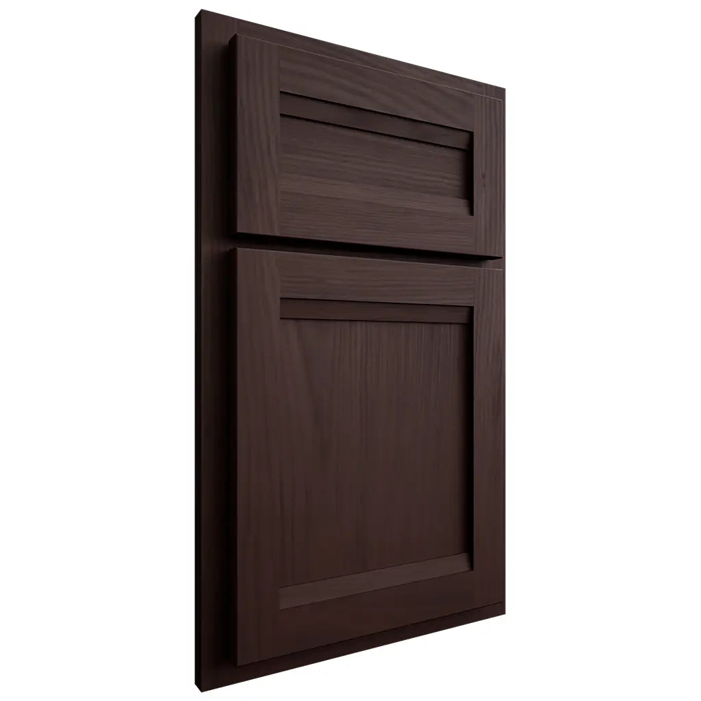 Shiloh Cabinetry Partial Overlay Somerset Alder Plain Cut Bistre Door