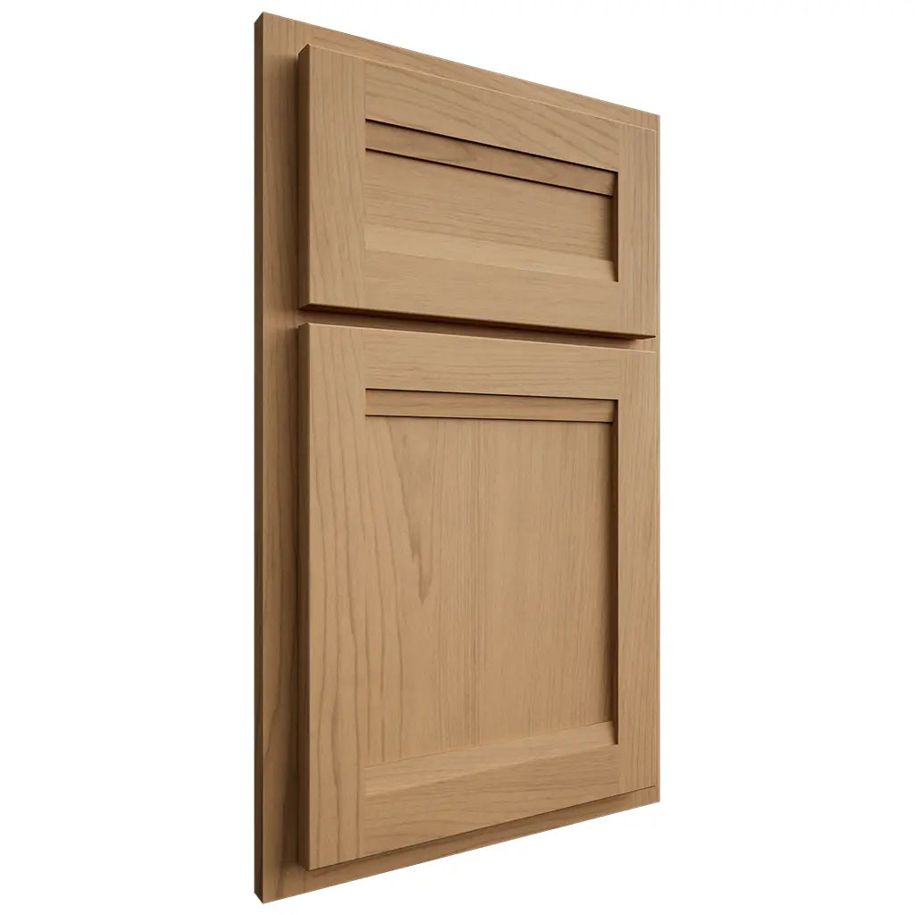 Shiloh Cabinetry Partial Overlay Somerset Alder Plain Cut Natural Door