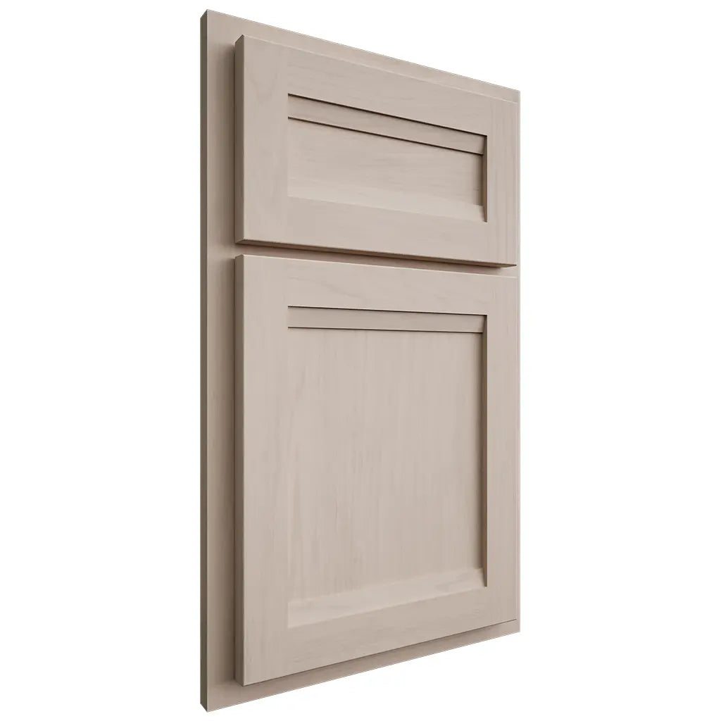 Shiloh Cabinetry Partial Overlay Somerset Alder Plain Cut White Sands Door