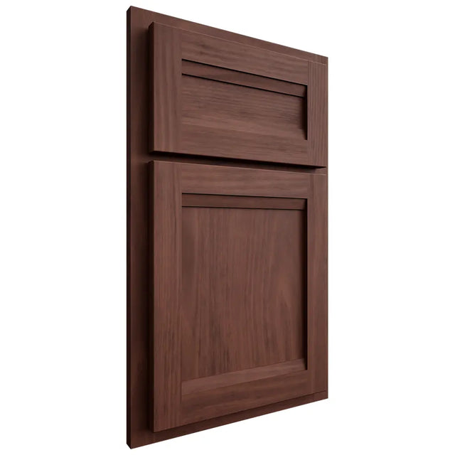 Shiloh Cabinetry Partial Overlay Somerset Cherry Plain Cut Bourbon Door