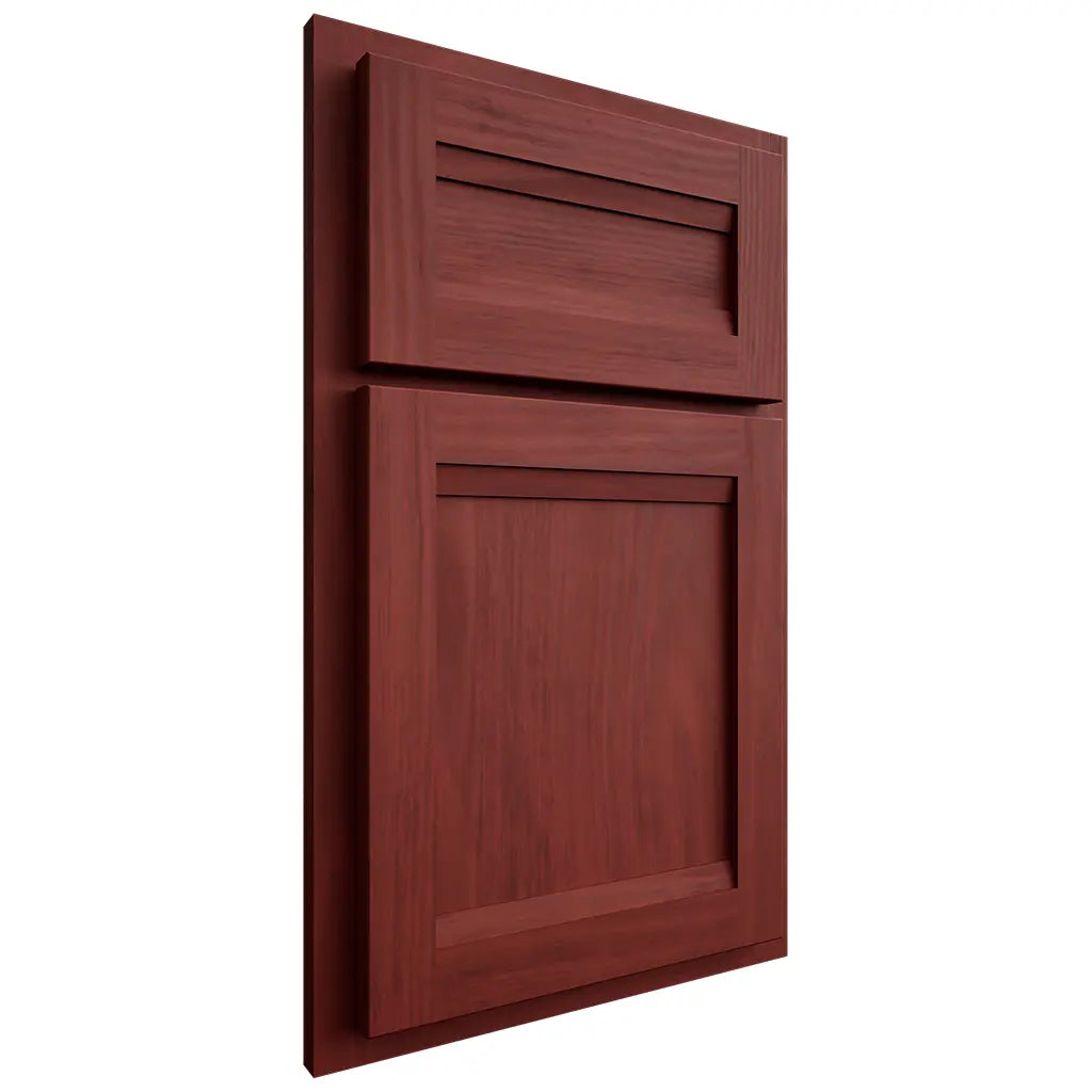 Shiloh Cabinetry Partial Overlay Somerset Cherry Plain Cut Red Door