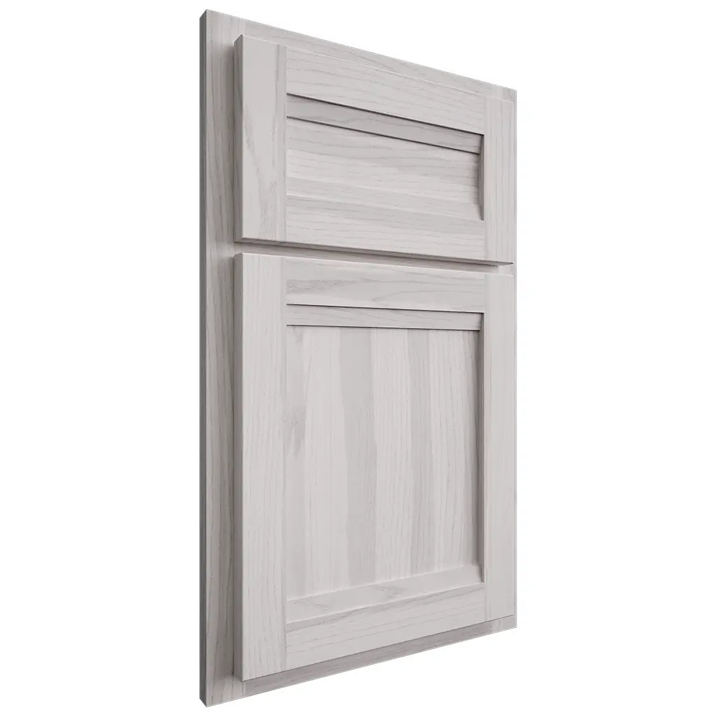 Shiloh Cabinetry Partial Overlay Somerset Hickory Plain Cut Cotton Door